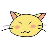 sorrisos fofos de gato kawaii vetor