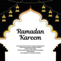 fundo de ramadan kareem com sotaque dourado vetor