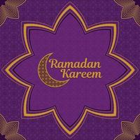 ramadan kareem com cor de fundo violeta vetor