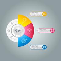 conceito de negócio de design infográfico com 3 opções. vetor