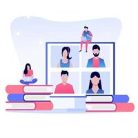 educação on-line em casa. conceitos modernos de ilustração vetorial para desenvolvimento de sites e sites para dispositivos móveis vetor