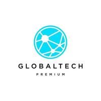 modelo de design de ícone de logotipo de tecnologia global vetor