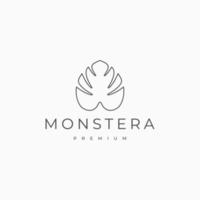 modelo de design de ícone de logotipo monstera vetor