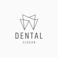modelo de design de ícone de logotipo de arte de linha dental vetor