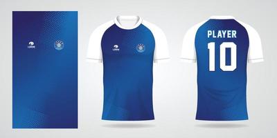 modelo de design de camisa esportiva azul vetor