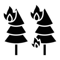 ícone de glifo de incêndio vetor