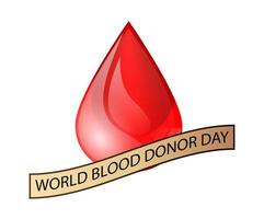 dia mundial do doador de sangue isolado white.vector vetor