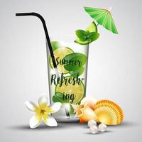 limonada tropical refrescante de verão vetor