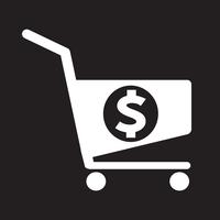 ícone de carrinho de compras de dólar vetor