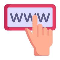 www, design de ícone plano de domínio da web vetor