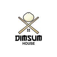 logotipo da casa dimsum em fundo branco vetor