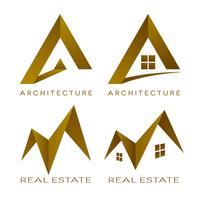 Logotipos de arquitetura vector ícones imobiliários