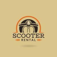 design de logotipo de vetor de scooter