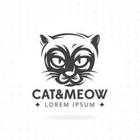 modelo de logotipo de vetor de cabeça de gato