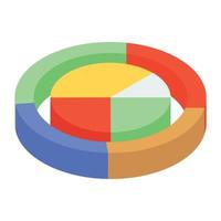 um ícone isométrico denotando dados de negócios vetor