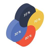 um ícone mostrando infográficos gráficos conceituando estatísticas descritivas vetor
