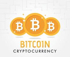 moeda criptográfica bitcoin. conceito de vetor de mineração digital bitcoin em fundo branco. criptografia de moeda mineração finanças ilustração de moeda