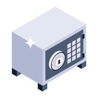 design de ícone de armário de banco, cofre de banco eletrônico em estilo editável vetor