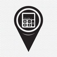 Ícone de calculadora de ponteiro de mapa vetor