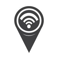 Ponteiro de mapa ícone Wi-Fi vetor