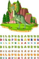 design de fonte para dilophosaurus vetor