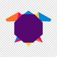 origami de tartaruga. design de logotipo de tartaruga vibrante colorido abstrato. origamis de animais. ilustração vetorial vetor
