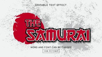 o modelo de efeito de texto editável 3d samurai vetor