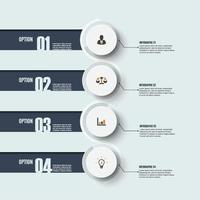 vetor de design infográfico e ícones de marketing podem ser usados para layout de fluxo de trabalho, diagrama, relatório anual, web design. conceito de negócio com 4 opções, etapas ou processos.