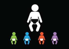 Pictograma ícones de banheiro de criança vetor
