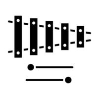 ícone de glifo de xilofone vetor