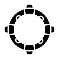 ícone de glifo de anel de borracha vetor