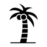 ícone de glifo de coqueiro vetor