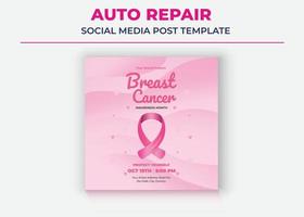 mídia social do grupo de apoio, modelo de mídia social do grupo de apoio ao câncer, mês de conscientização do câncer de mama vetor