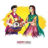 celebração de holi para fundo de cartão colorido festival indiano vetor