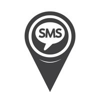Mapa SMS ícone do ponteiro vetor