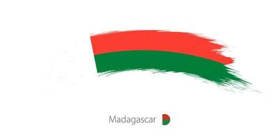 bandeira de madagascar em pincelada grunge arredondado. vetor