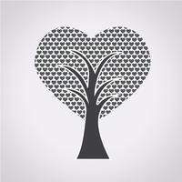 Sinal de símbolo de árvore de amor vetor