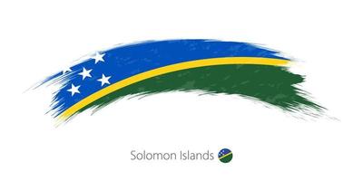 bandeira das ilhas Salomão em pincelada grunge arredondada. vetor