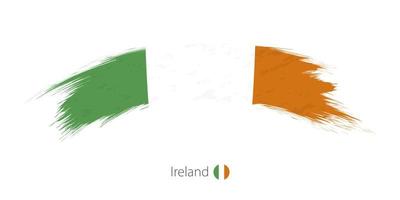bandeira da irlanda na pincelada grunge arredondado. vetor