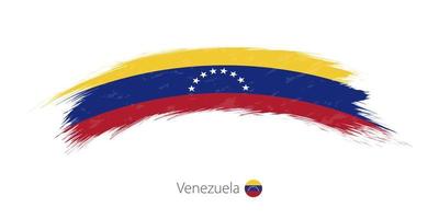 bandeira da venezuela em pincelada grunge arredondado. vetor
