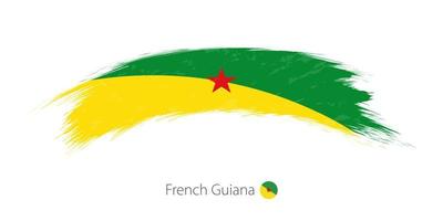 bandeira da guiana francesa na pincelada grunge arredondado. vetor