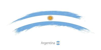 bandeira da argentina na pincelada grunge arredondado.