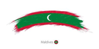 bandeira das maldivas em pincelada grunge arredondado. vetor