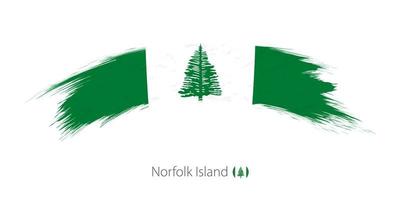 bandeira da ilha norfolk na pincelada grunge arredondado. vetor