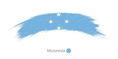 bandeira da micronésia em pincelada grunge arredondado. vetor