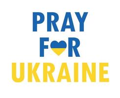 rezar pelo emblema do coração do símbolo da ucrânia com design vetorial abstrato de bandeira vetor