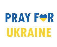 reze pelo emblema do símbolo do coração da ucrânia com design vetorial abstrato de bandeira vetor