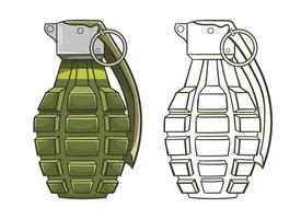 ilustração de design de vetor de granada isolada no fundo branco