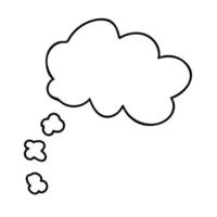 balão de pensamento linear doodle dos desenhos animados isolado no fundo branco. vetor