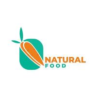 logotipo de comida saudável simbolizado pela cenoura vetor